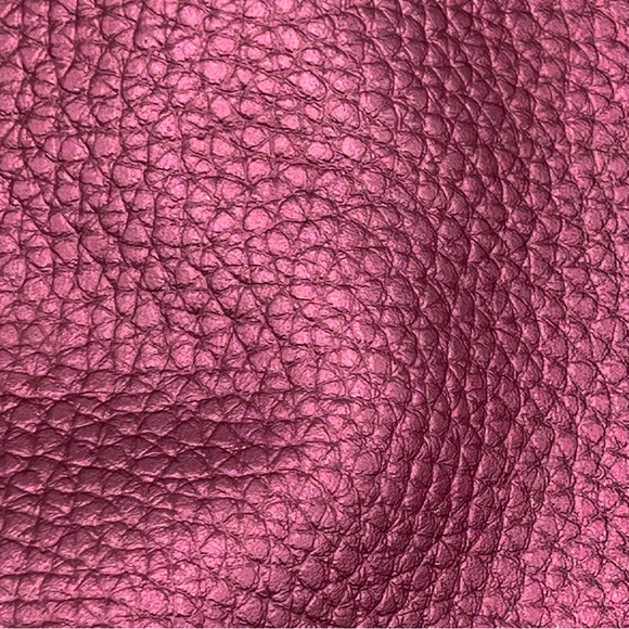 Victorias Secret Tote Bag Top Handle Small Metallic Pink Faux Leather Barbiecore - Picture 9 of 11